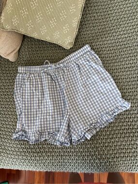 amazon viral gingham ruffle cotton shorts